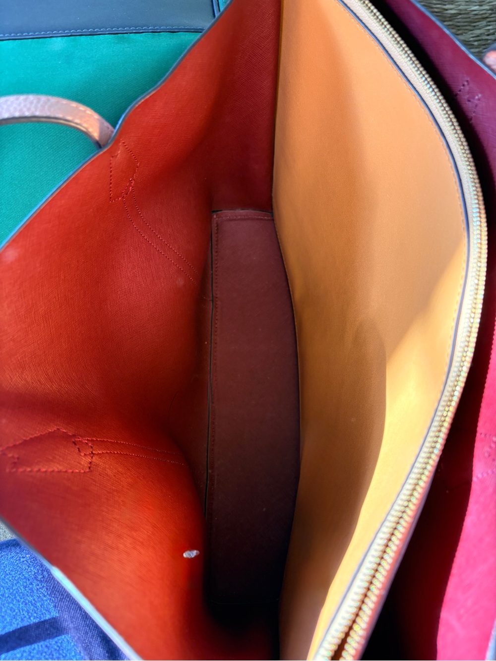 Tory Burch Perry Triple-Compartment Tote Bag in Soft Pink - Pebbled Leather - Picture 3 of 6